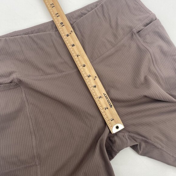 Mondetta Performance Luxury Women's Size L Brown Active Ribbed Bike Shorts - Picture 8 of 11
